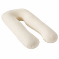 Almohada corporal en U 140 cm de tejido crema para descanso y apoyo