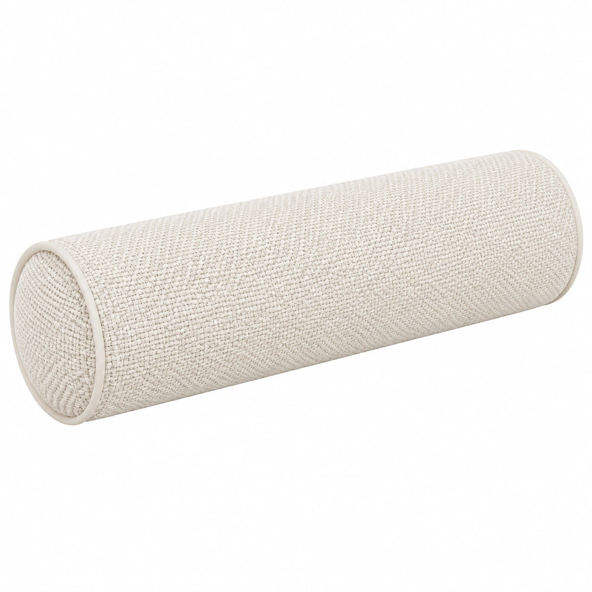 Cojín cilíndrico 20 x 60 cm de tejido beige para apoyo decorativo
