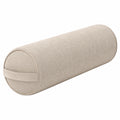 Cojín cilíndrico 20 x 60 cm de tela beige para apoyo decorativo
