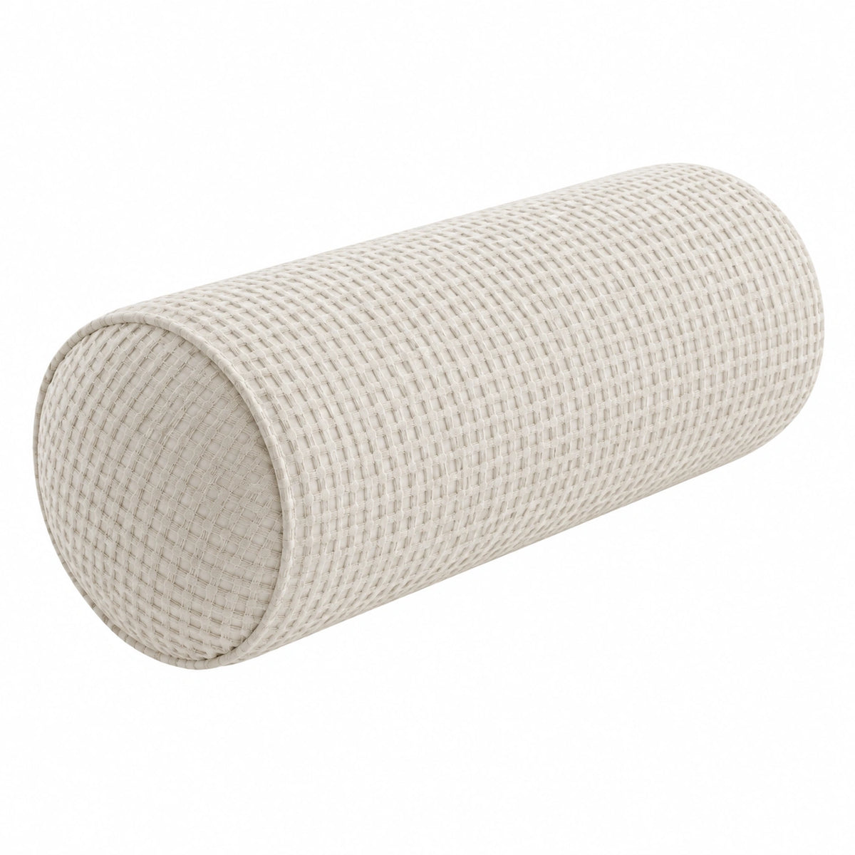 Cojín cilíndrico 20 x 50 cm de tejido blanco - apoyo lumbar decorativo