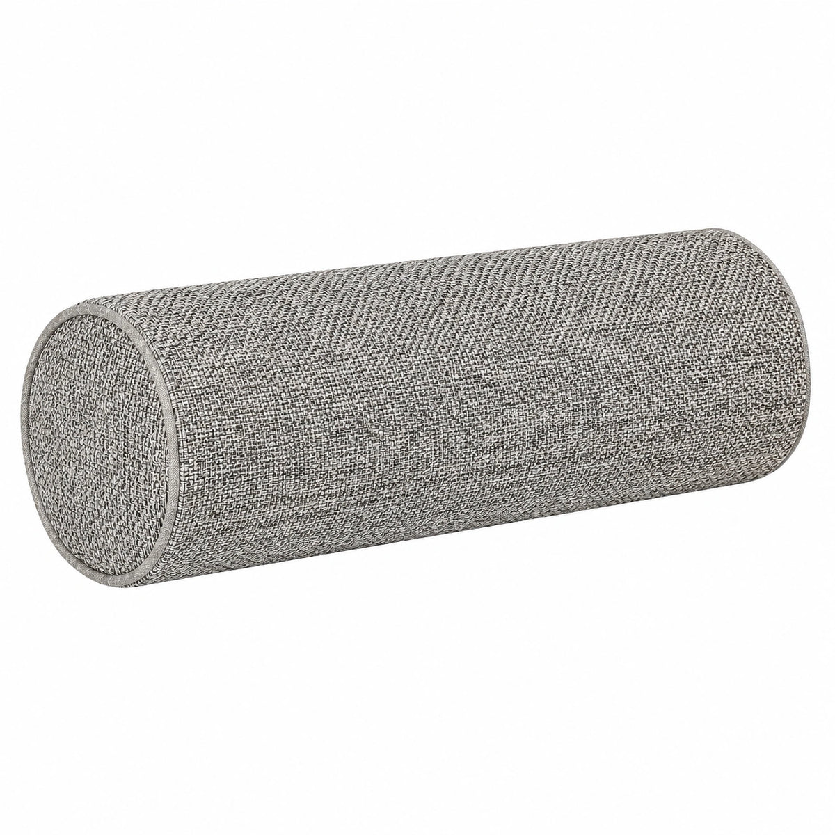 Cojín cilíndrico 20 x 50 cm de tejido gris para apoyo lumbar decorativo