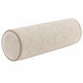 Cojín cilíndrico 15 x 50 cm de tejido beige con relieve geométrico decorativo