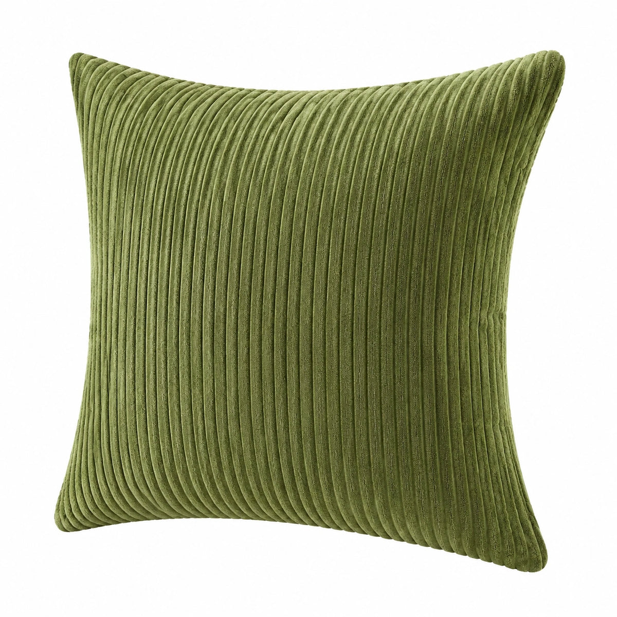 Cojín cuadrado 45 x 45 cm de pana verde decorativo