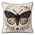 Cojín decorativo cuadrado 45 cm con funda beige estampada de polilla estilo botánico