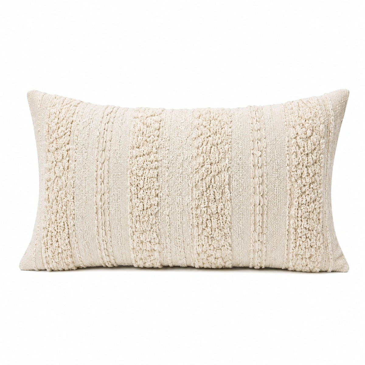 Cojín decorativo 50 x 30 cm de algodón beige para sofá estilo bohemio