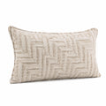 Cojín decorativo rectangular 50 x 30 cm beige de tejido texturizado con relieve