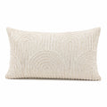 Cojín decorativo rectangular 50 x 30 cm beige de tejido texturizado - estilo geométrico