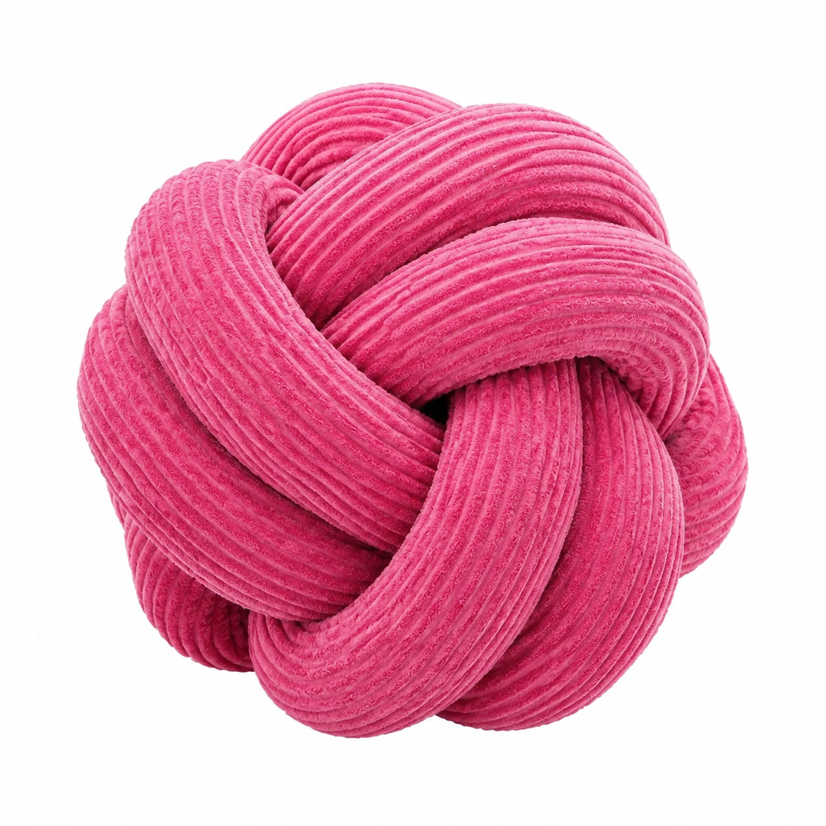 Cojín decorativo de nudo 30 cm en terciopelo rosa con relieve