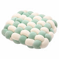 Cojín trenzado 45 x 45 cm de poliéster verde menta y blanco estilo decorativo