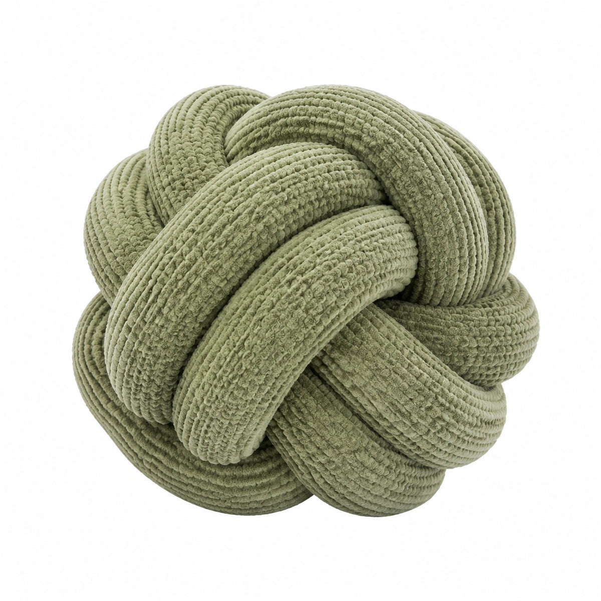 Cojín decorativo de nudo 30 cm verde de poliéster suave