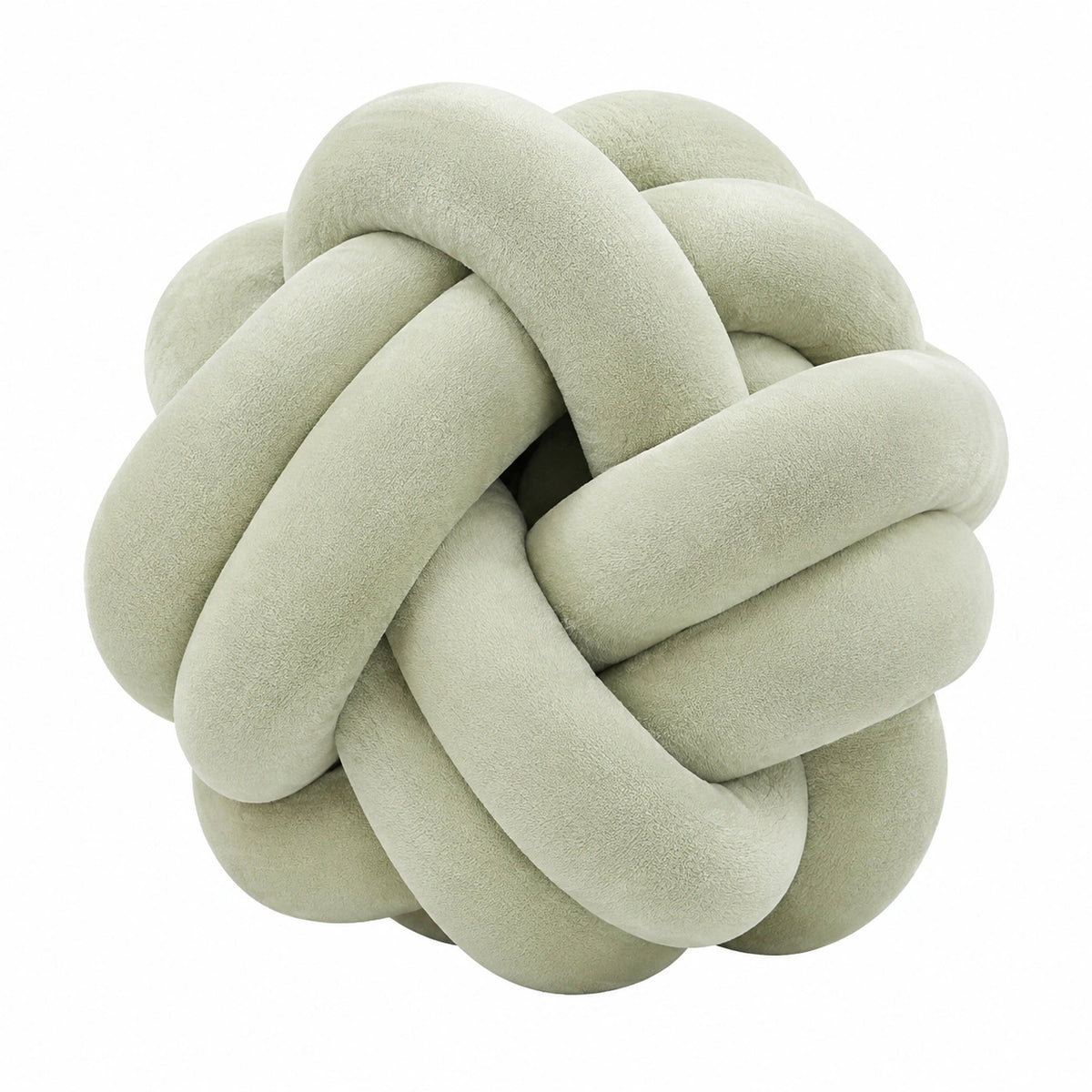 Cojín decorativo de nudo 30 cm verde claro de tacto aterciopelado para sofá y dormitorio