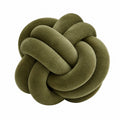 Cojín decorativo de nudo 30 cm en tejido verde oliva para sofá - estilo contemporáneo