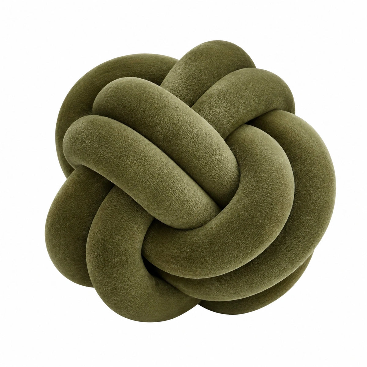 Cojín decorativo de nudo 30 cm en tejido verde oliva para sofá - estilo contemporáneo