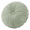 Cojín decorativo redondo 45 cm de terciopelo verde con pliegues